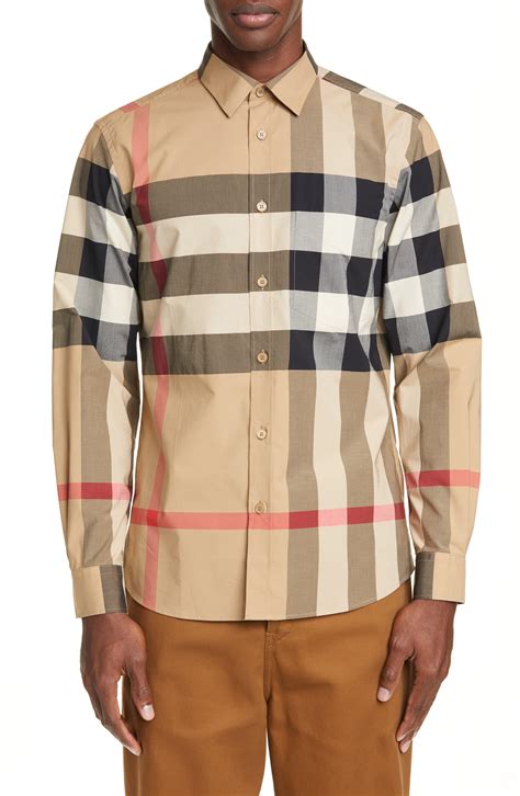 burberry shirt mens button up|designer shirt Burberry for men.